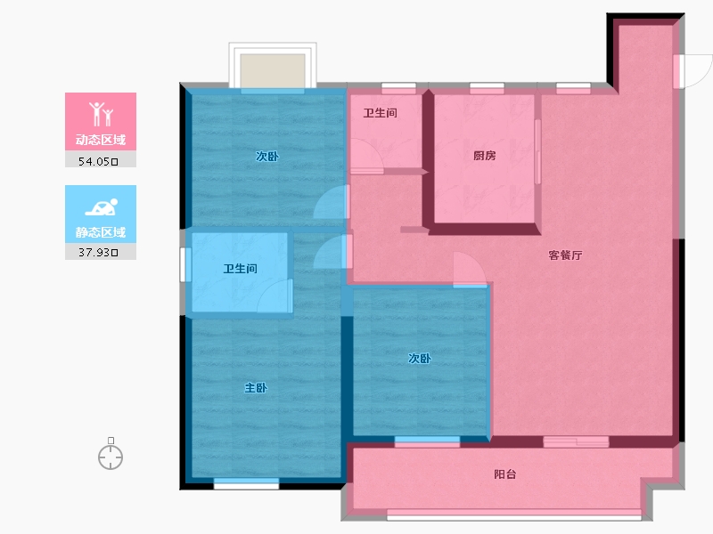 江西省-南昌市-金茂宸南里-82.00-户型库-动静分区