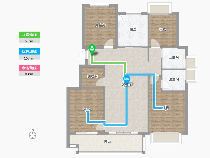 江西省-上饶市-滨江棕榈・公园壹号-105.48-户型库-动静线