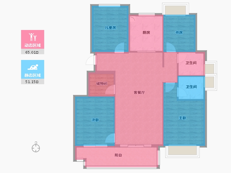 江西省-上饶市-滨江棕榈・公园壹号-105.48-户型库-动静分区