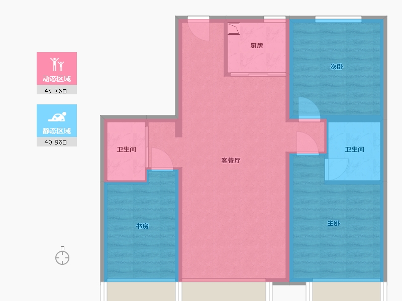 吉林省-长春市-青阳华府-77.01-户型库-动静分区