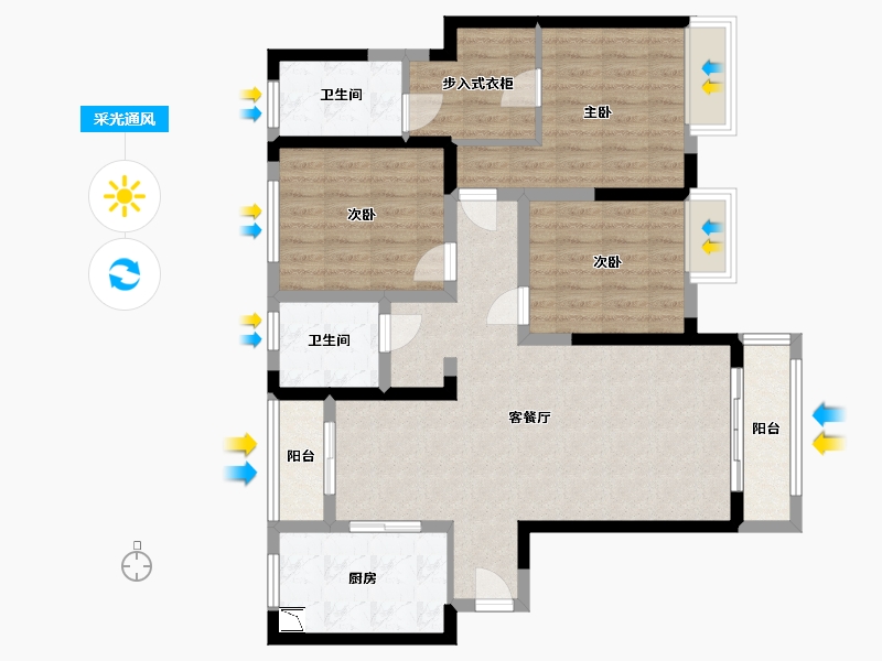 安徽省-六安市-恒远皋城王府-95.09-户型库-采光通风