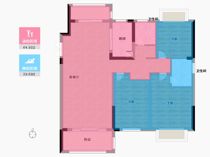 江西省-上饶市-鑫硕锦绣・滨江首府-93.59-户型库-动静分区