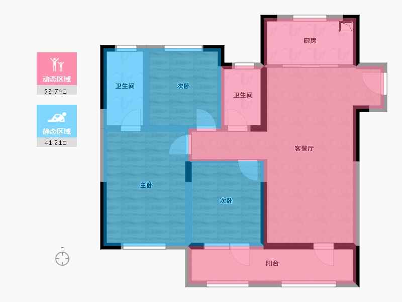 山东省-德州市-力高雍泉府-83.63-户型库-动静分区