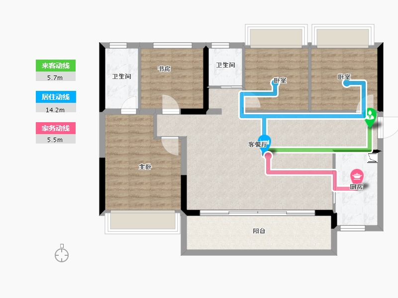 四川省-成都市-碧桂园锦樾府-99.24-户型库-动静线