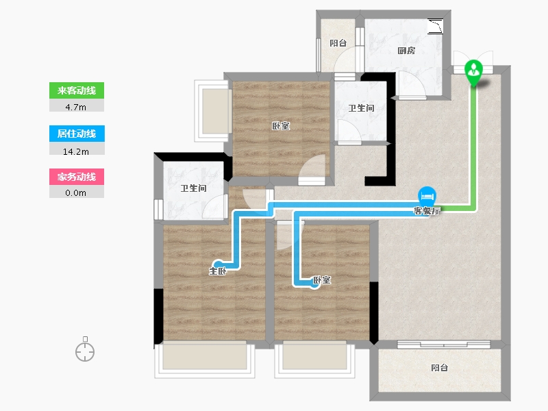 四川省-成都市-万景蓉元-74.96-户型库-动静线