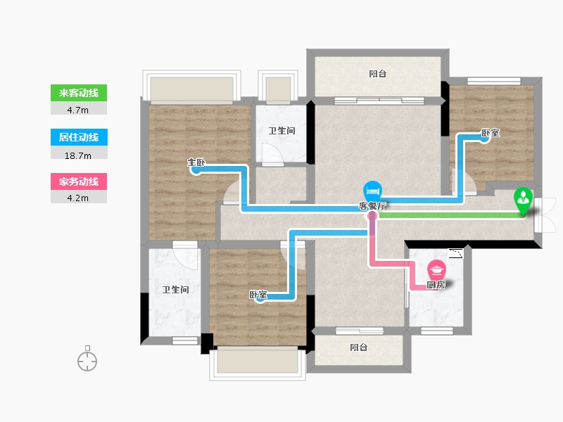 四川省-成都市-万景蓉元-85.46-户型库-动静线