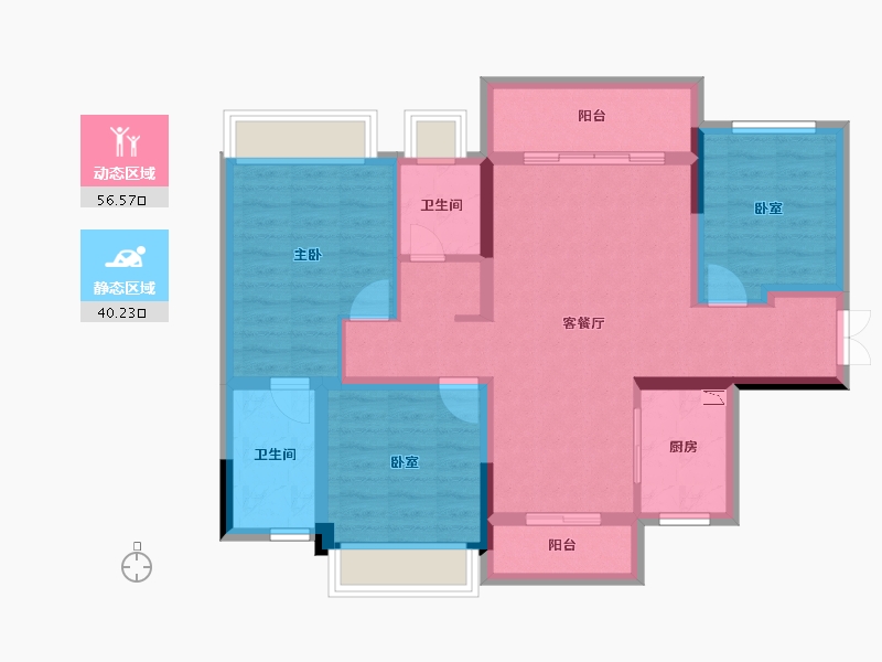 四川省-成都市-万景蓉元-85.46-户型库-动静分区