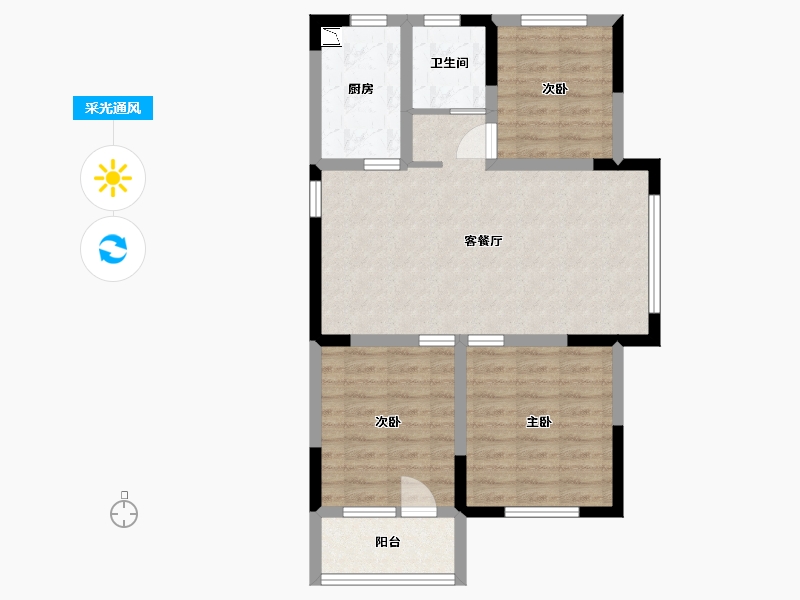 山东省-青岛市-海信红岛府-71.31-户型库-采光通风