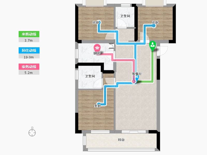 湖北省-荆门市-中建壹品�Z苑-73.20-户型库-动静线