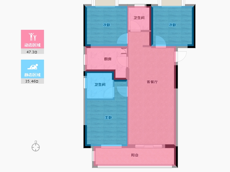 湖北省-荆门市-中建壹品�Z苑-73.20-户型库-动静分区