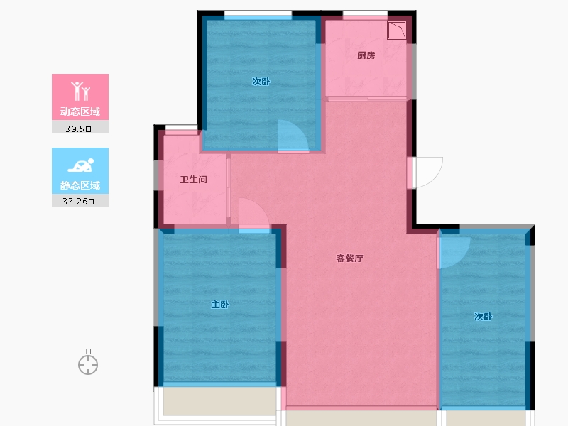 吉林省-长春市-良品柏宏爱琴湾-65.09-户型库-动静分区