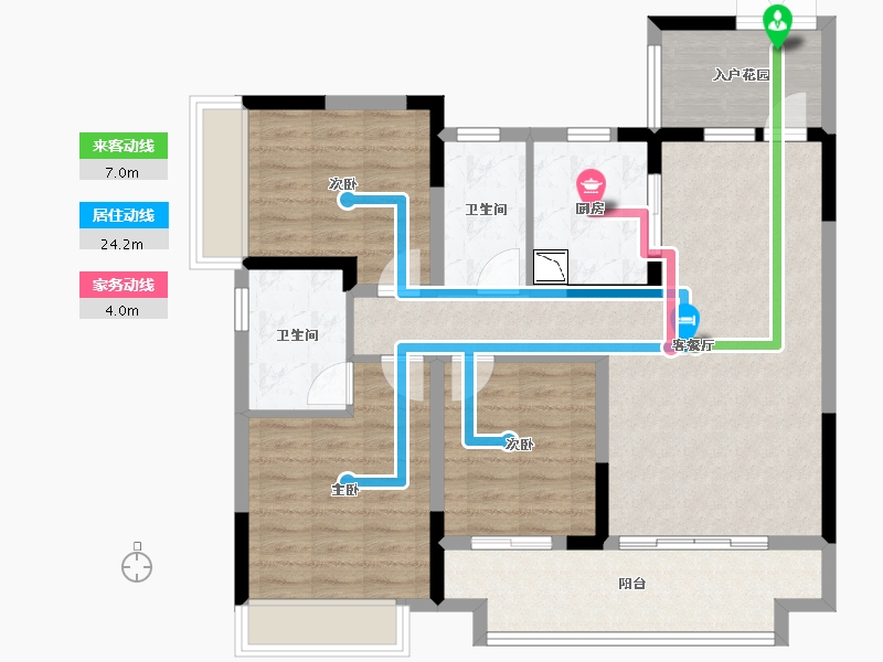 贵州省-遵义市-中建幸福城-95.56-户型库-动静线