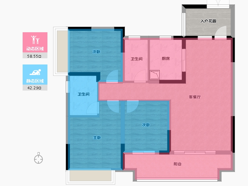 贵州省-遵义市-中建幸福城-95.56-户型库-动静分区