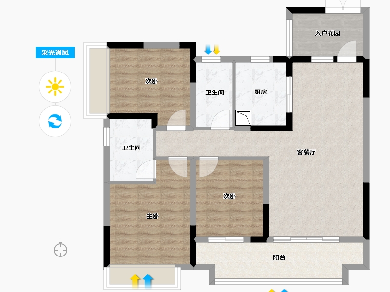 贵州省-遵义市-中建幸福城-95.56-户型库-采光通风