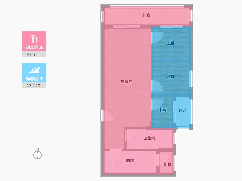 贵州省-贵阳市-幸福里-55.35-户型库-动静分区