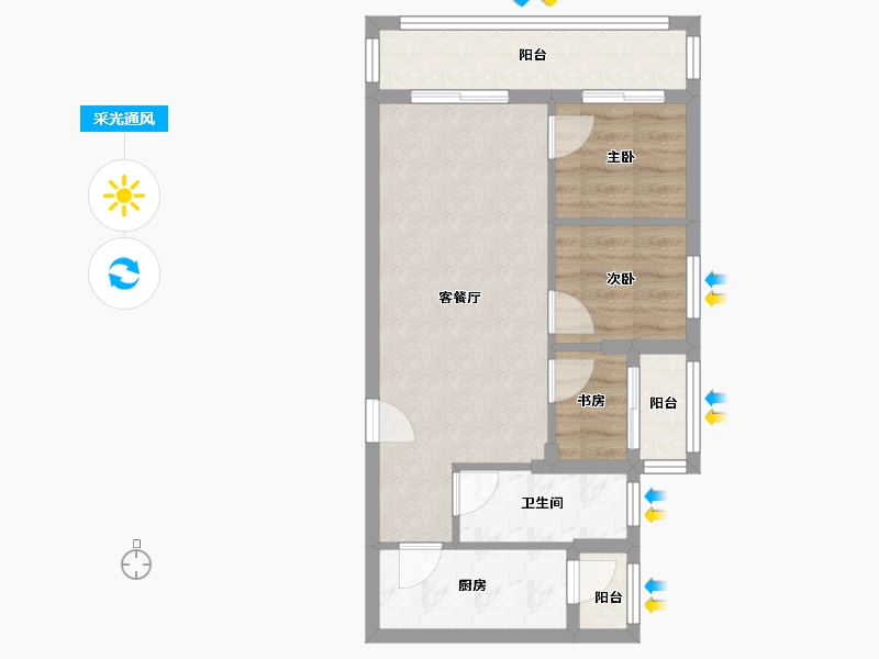 贵州省-贵阳市-幸福里-55.35-户型库-采光通风