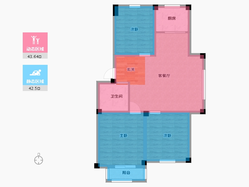 山东省-威海市-裕荣华府-76.81-户型库-动静分区