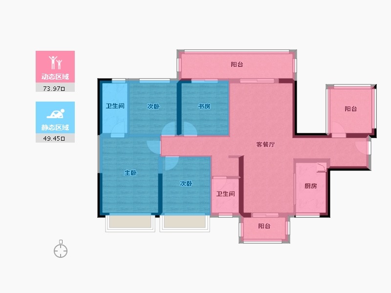 广西壮族自治区-南宁市-中南十洲-109.81-户型库-动静分区