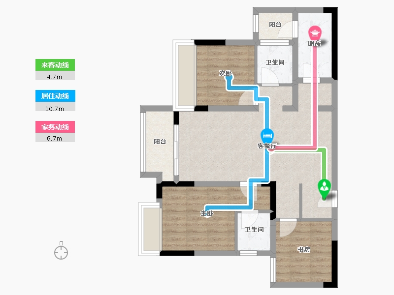 重庆-重庆市-重庆璧山金科黛山悦府-75.11-户型库-动静线