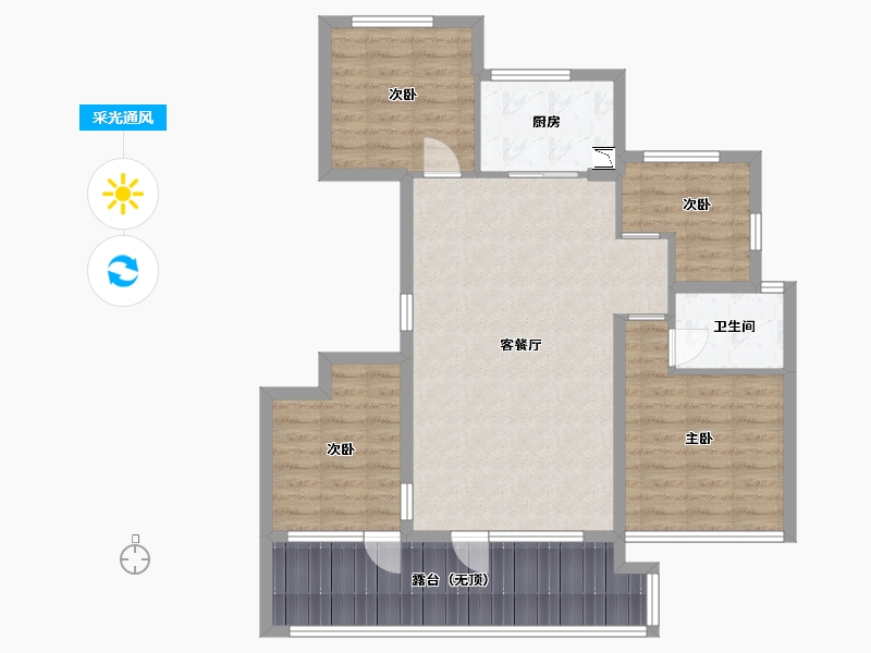 山东省-威海市-云星公园华府-92.00-户型库-采光通风