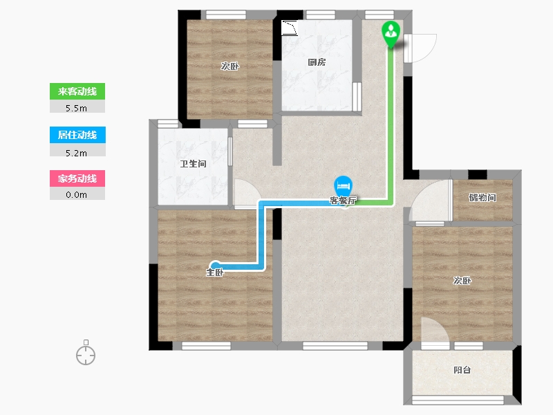 山东省-青岛市-海信红岛府-70.06-户型库-动静线