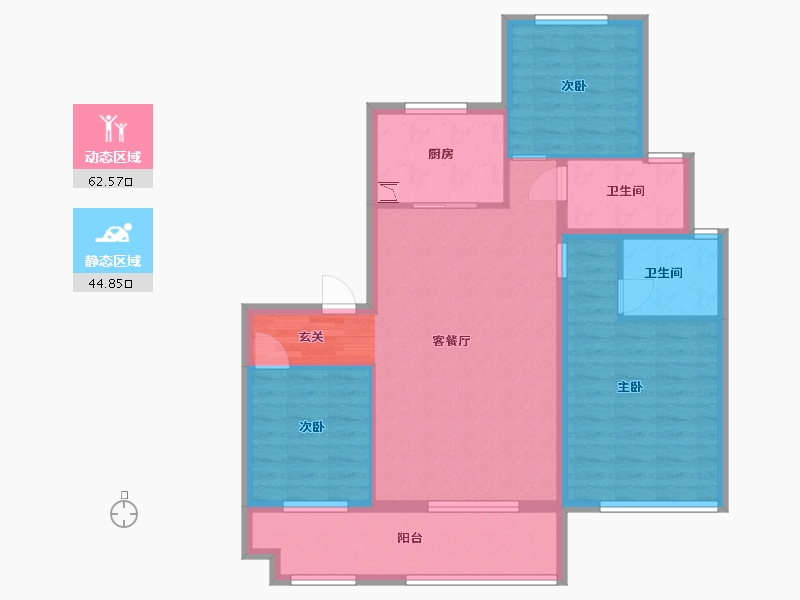 山东省-威海市-云星公园华府-96.80-户型库-动静分区