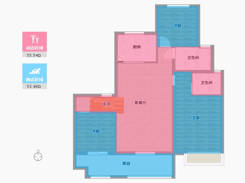 山东省-威海市-云星公园华府-98.40-户型库-动静分区