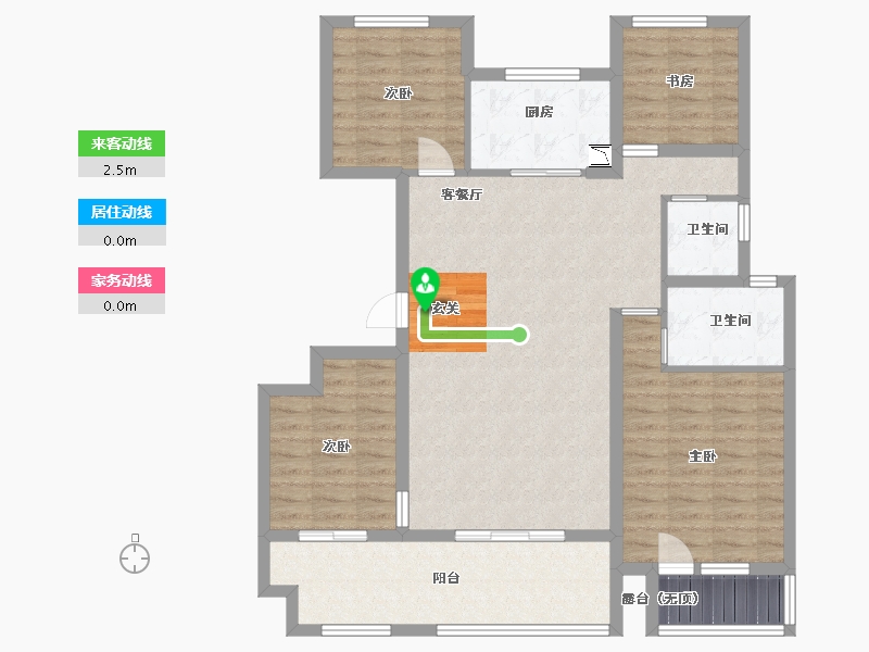 山东省-威海市-云星公园华府-107.20-户型库-动静线