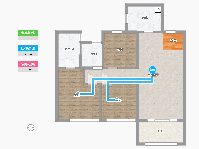 山东省-威海市-云星公园华府-82.40-户型库-动静线