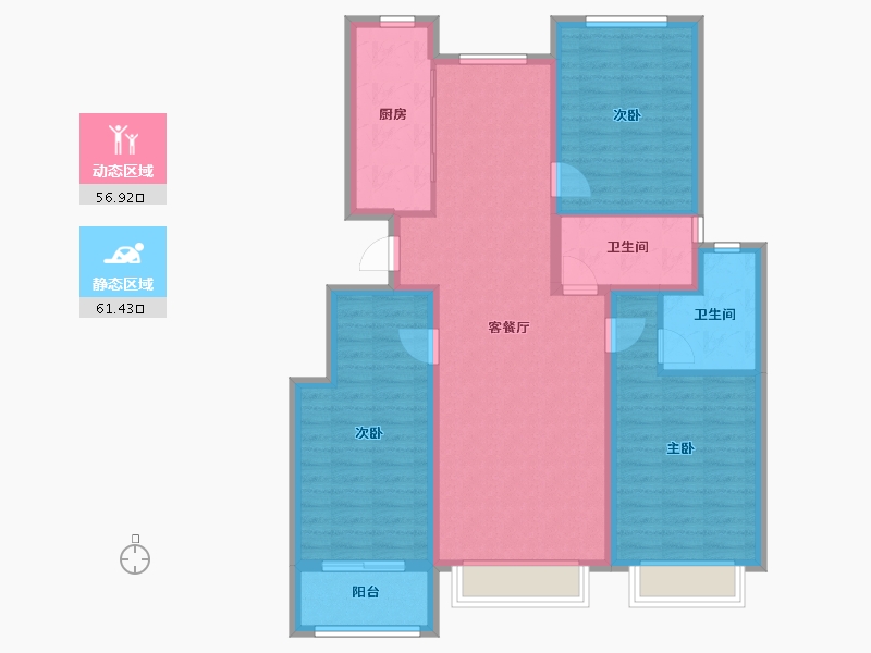 河北省-保定市-苏堤杭城・御境-106.39-户型库-动静分区