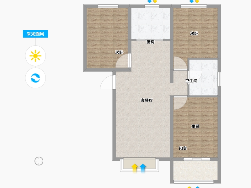 河北省-保定市-苏堤杭城・御境-103.21-户型库-采光通风