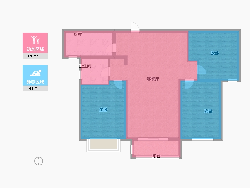 河北省-保定市-苏堤杭城・御境-88.80-户型库-动静分区