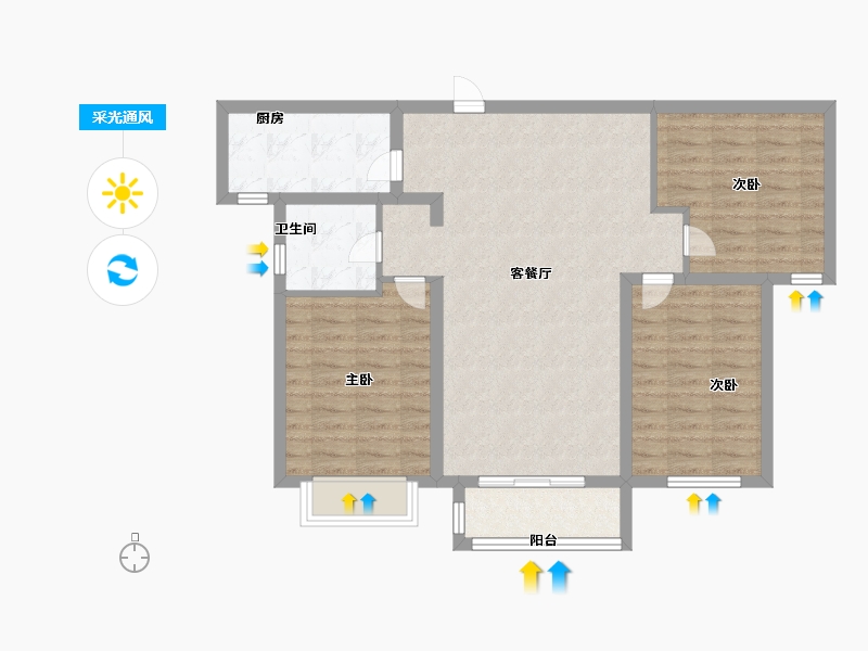 河北省-保定市-苏堤杭城・御境-88.80-户型库-采光通风