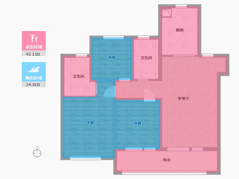 山东省-青岛市-青铁畅意城-85.41-户型库-动静分区