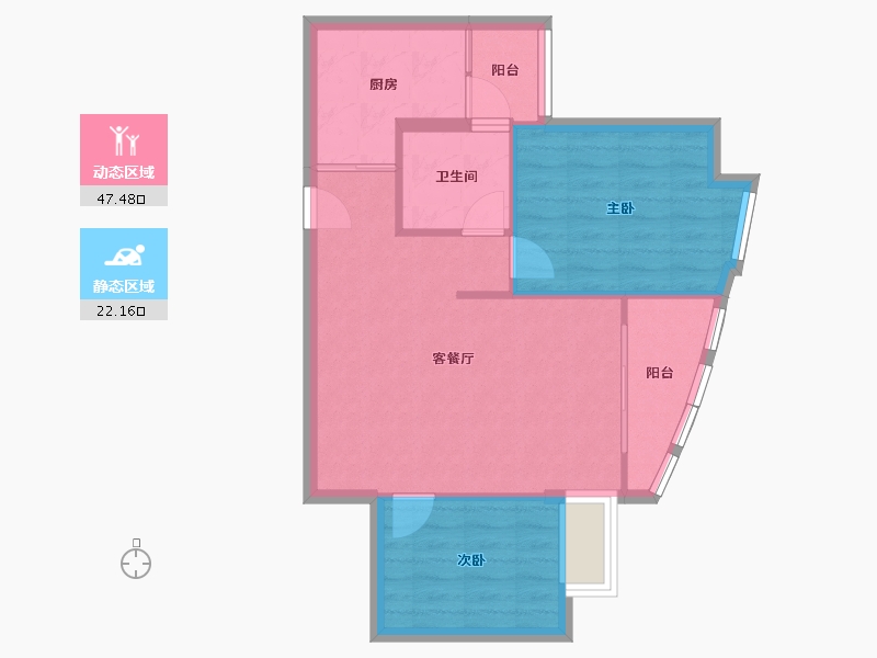 广东省-广州市-广晟海韵兰庭-63.06-户型库-动静分区