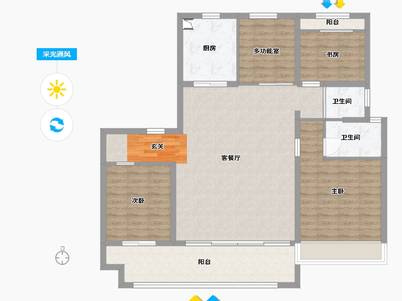 河南省-安阳市-碧桂园云顶-114.40-户型库-采光通风