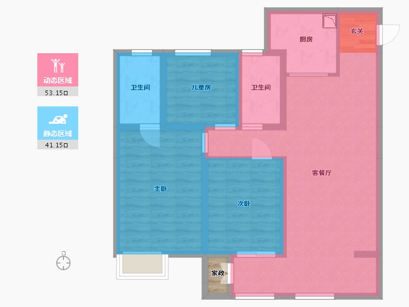 山西省-太原市-保利滨河上院-84.74-户型库-动静分区