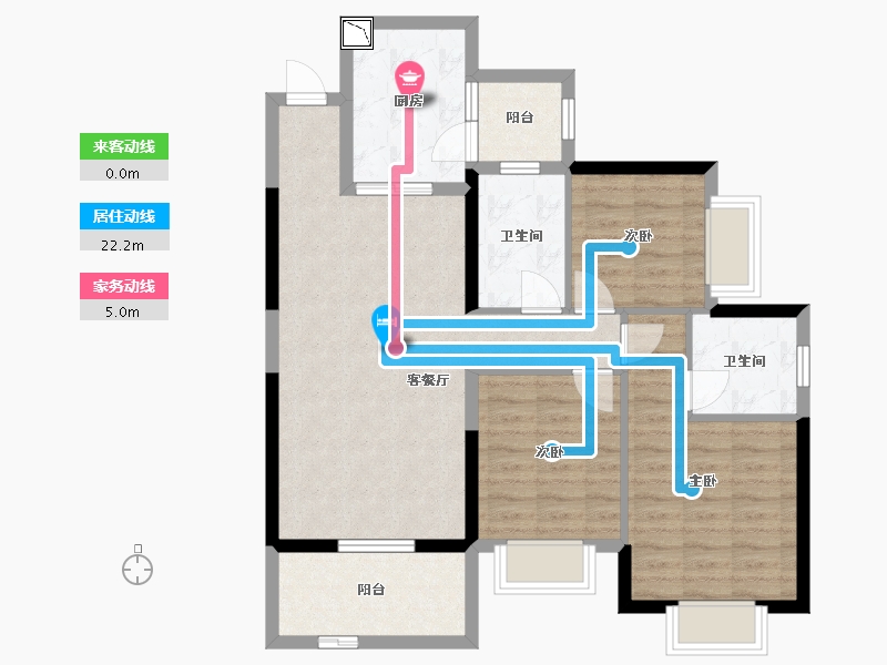 四川省-眉山市-恒大悦府-85.53-户型库-动静线