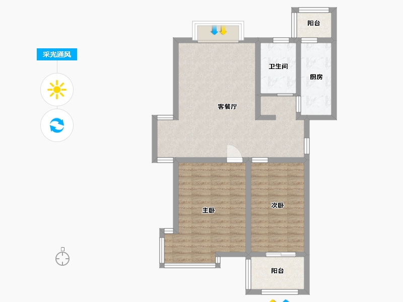 山东省-济南市-紫薇阁山庄-77.60-户型库-采光通风