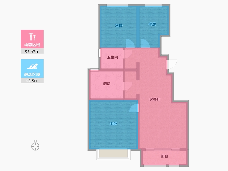 天津-天津市-绅湖公馆-90.01-户型库-动静分区