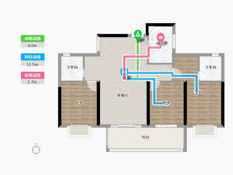 湖南省-衡阳市-东投归雁台-93.95-户型库-动静线