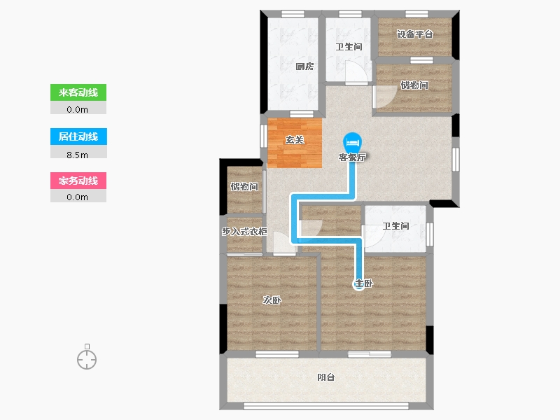 浙江省-台州市-杨帆森然府-84.32-户型库-动静线