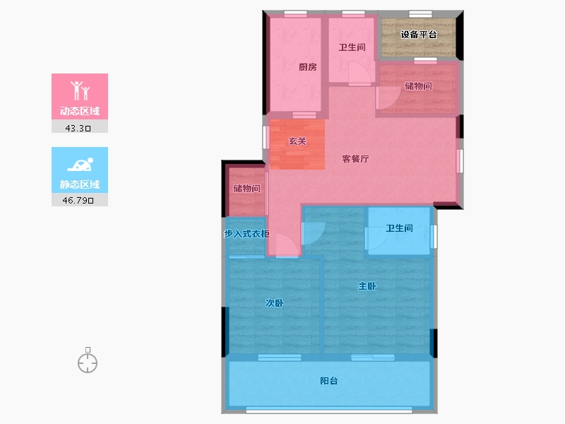 浙江省-台州市-杨帆森然府-84.32-户型库-动静分区