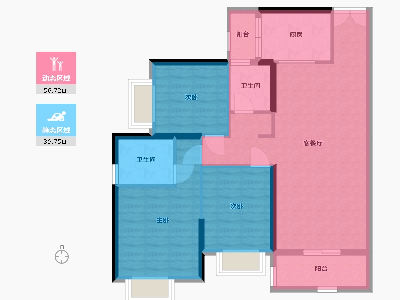 贵州省-贵阳市-中天吾乡-86.35-户型库-动静分区