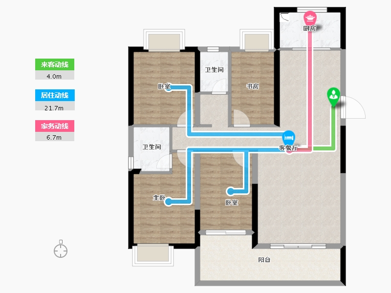 湖南省-衡阳市-东投归雁台-103.44-户型库-动静线