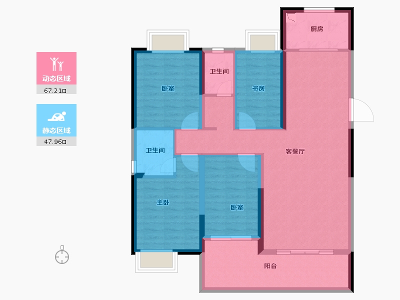 湖南省-衡阳市-东投归雁台-103.44-户型库-动静分区