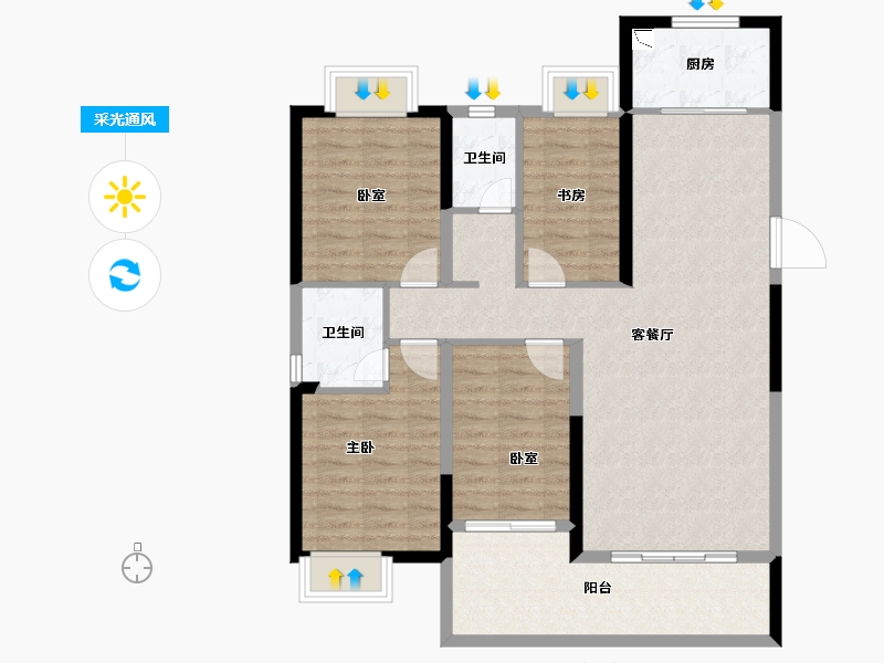 湖南省-衡阳市-东投归雁台-103.44-户型库-采光通风