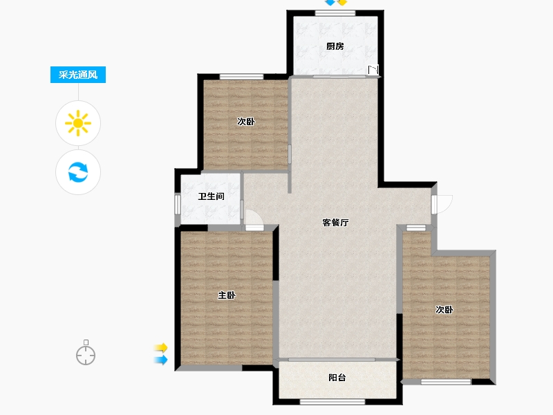 宁夏回族自治区-银川市-正丰海德家园-140.80-户型库-采光通风