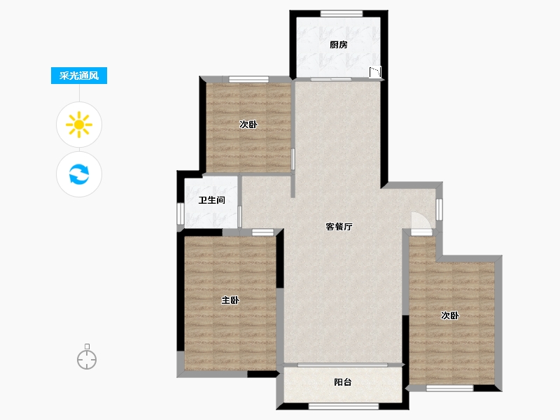 宁夏回族自治区-银川市-正丰海德家园-104.81-户型库-采光通风