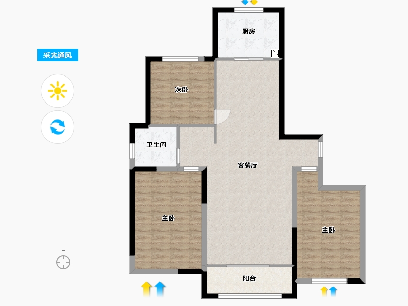 宁夏回族自治区-银川市-正丰海德家园-106.41-户型库-采光通风